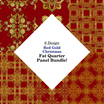 Red Gold Christmas Fat Quarter Bundle