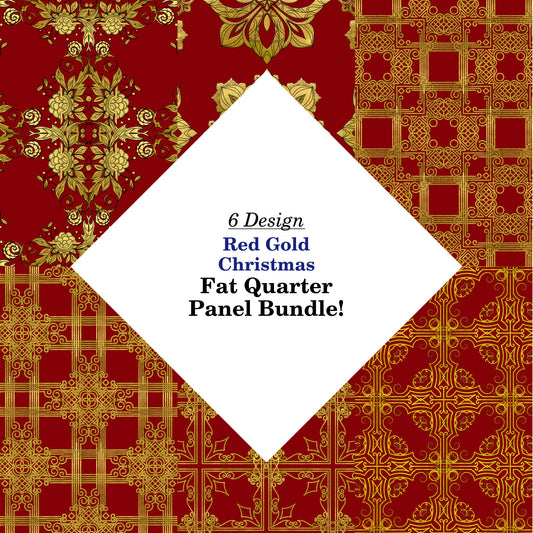Red Gold Christmas Fat Quarter Bundle