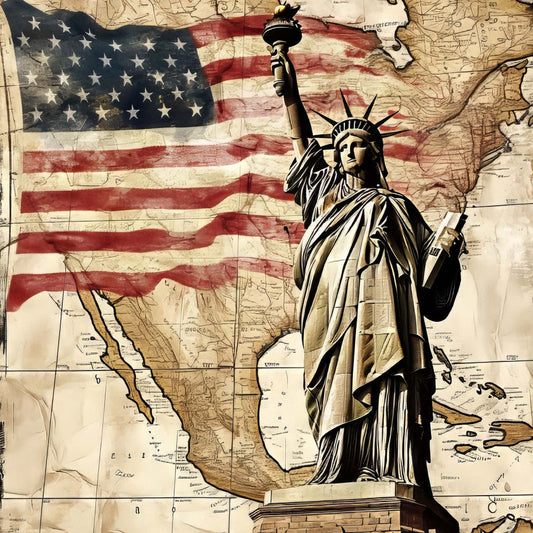 Vintage Patriotic Fabric Panel 6
