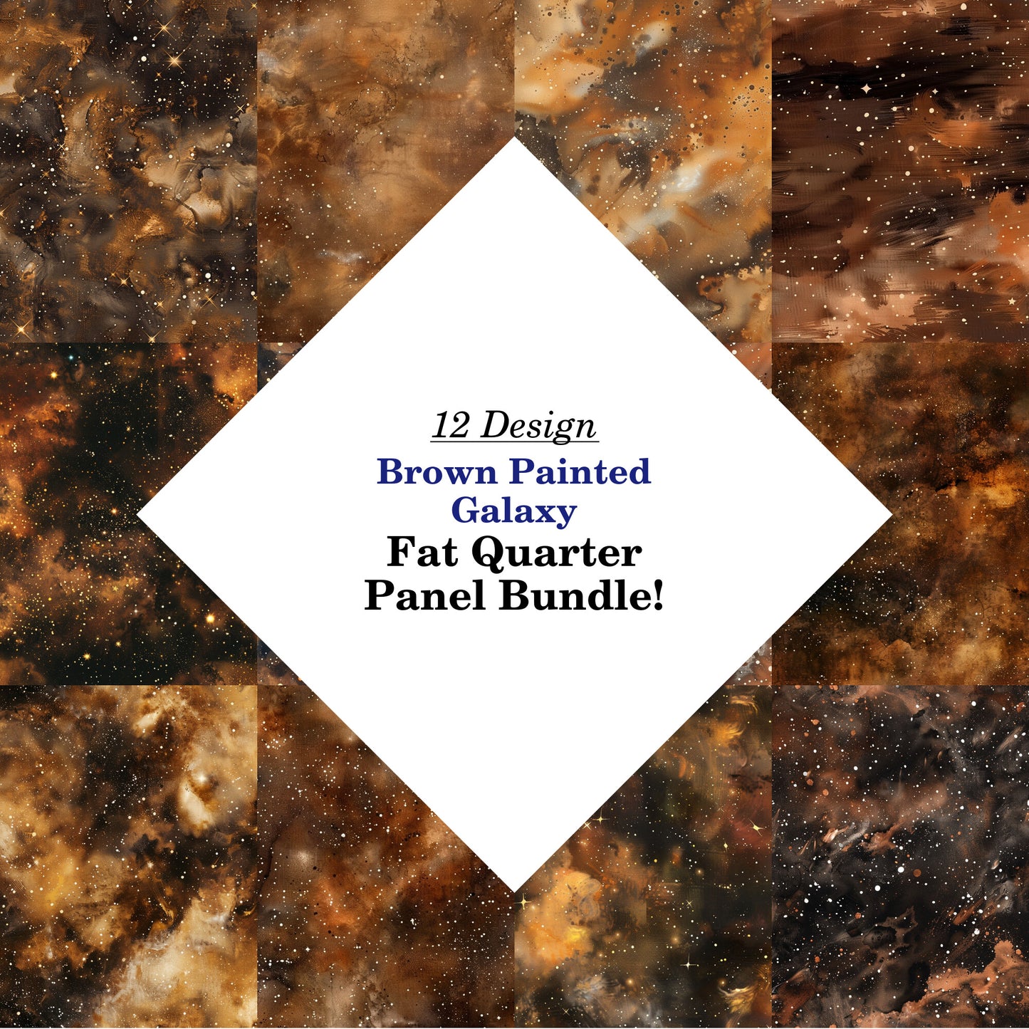 Brown Painted Galaxy Fat Quarter Bundle