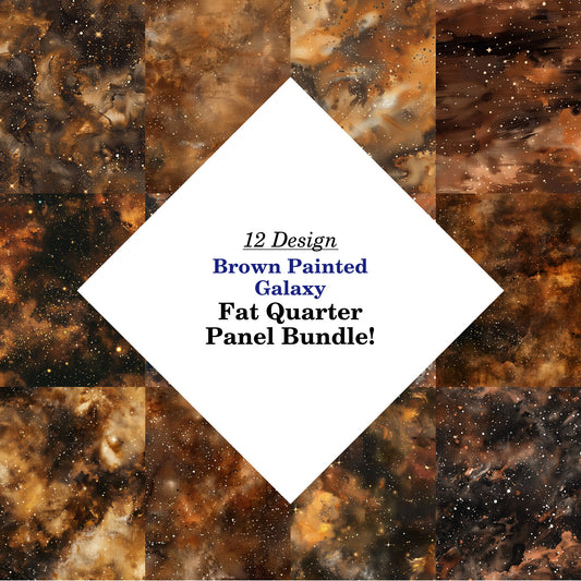 Brown Painted Galaxy Fat Quarter Bundle