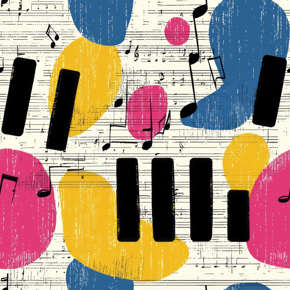 Daily Deal: Modern Music Art Quilting Cotton Fabric - Fat Quarter (18" x 22")