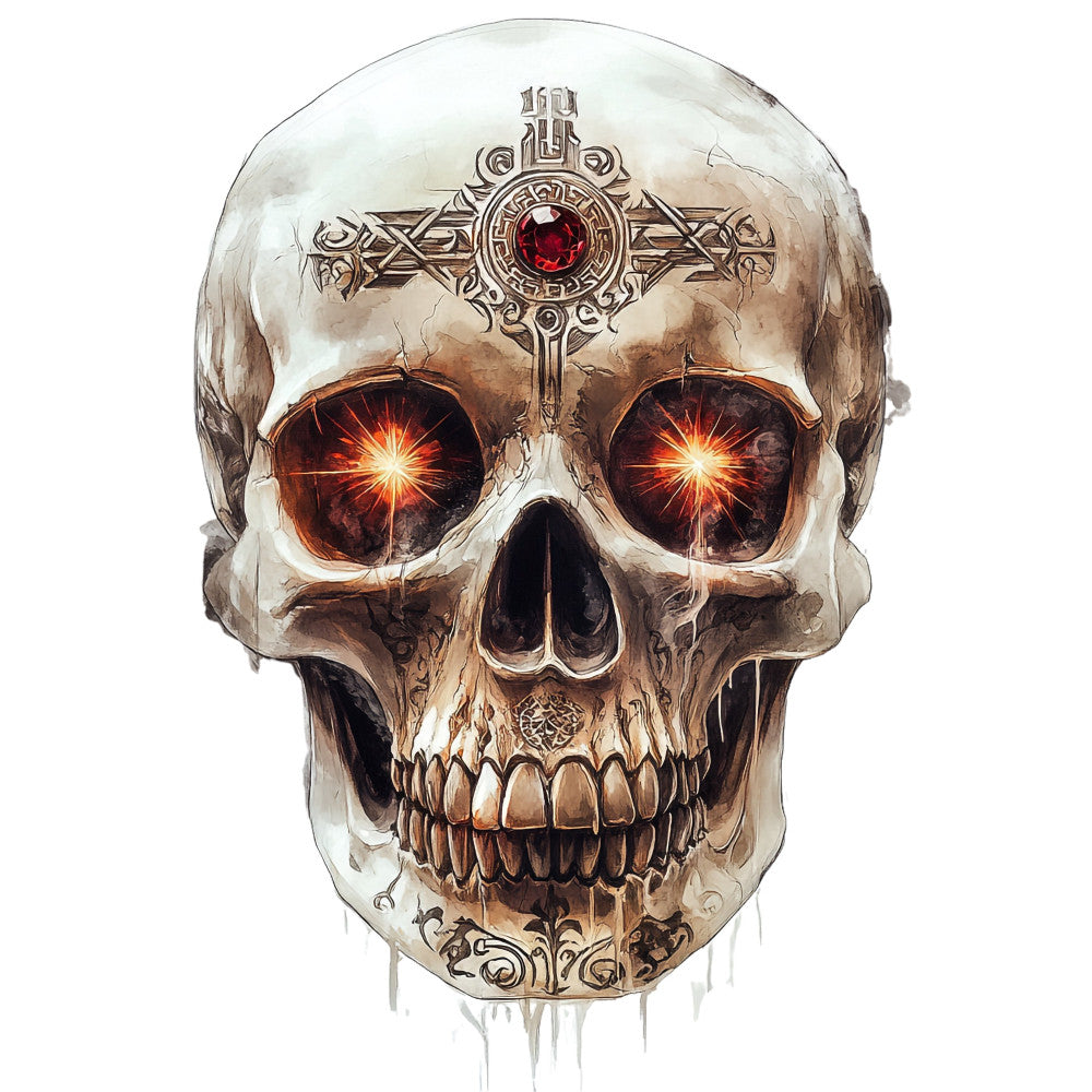 Red Eyed Skull Fabric Panel 7