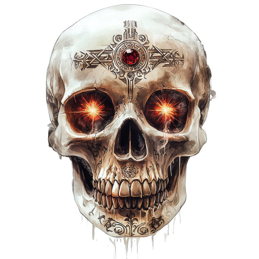 Red Eyed Skull Fabric Panel 7
