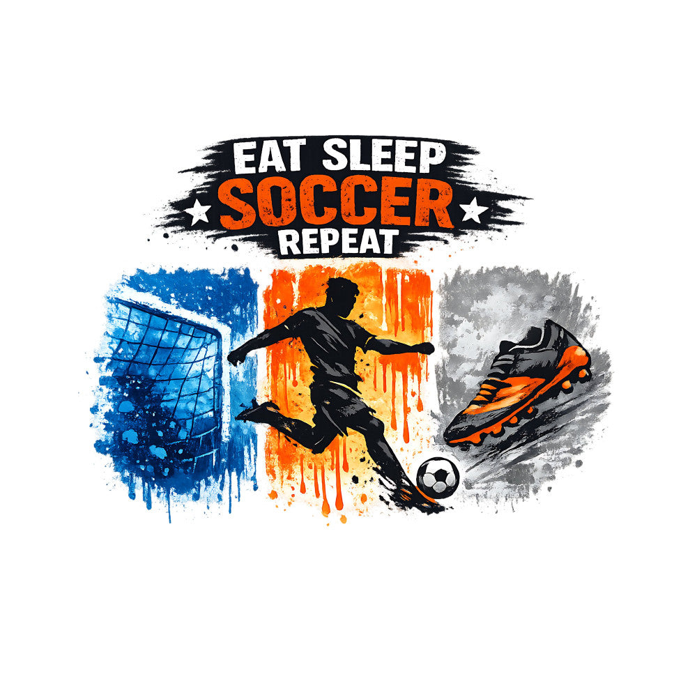 Eat Sleep Soccer Repeat Fabric Panel 5