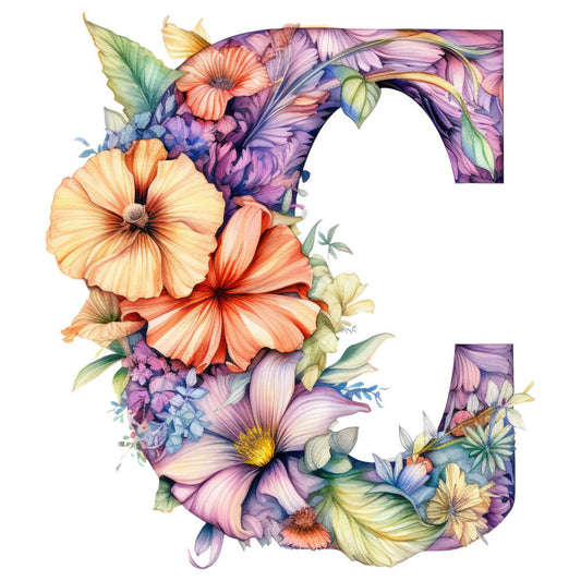 Alphabet Flowers Fabric Panel 20