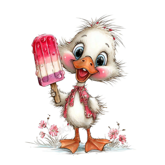 Whimsical Summer Goose Fabric Panel 59