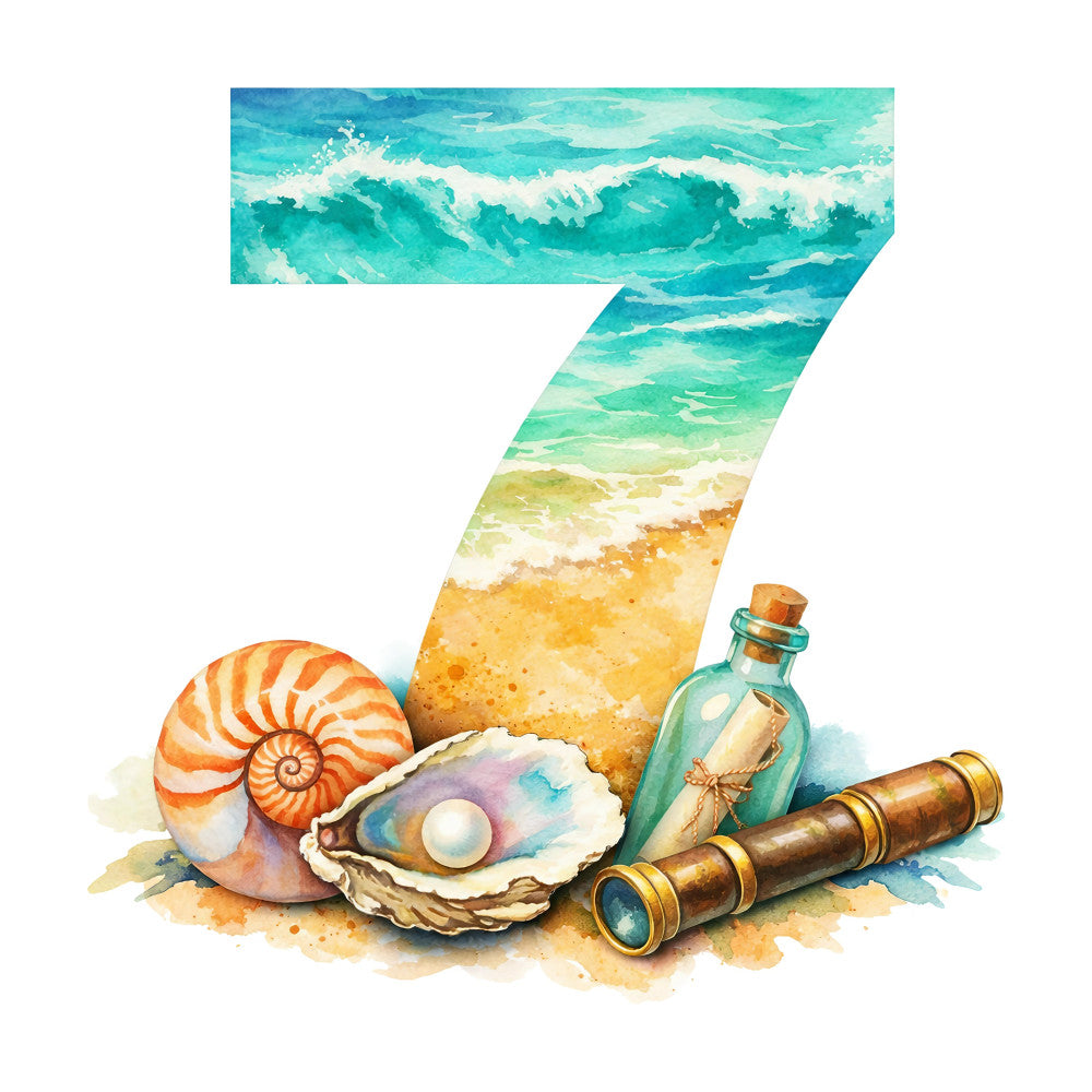 Summer Beach Alphabet Fabric Panel 12