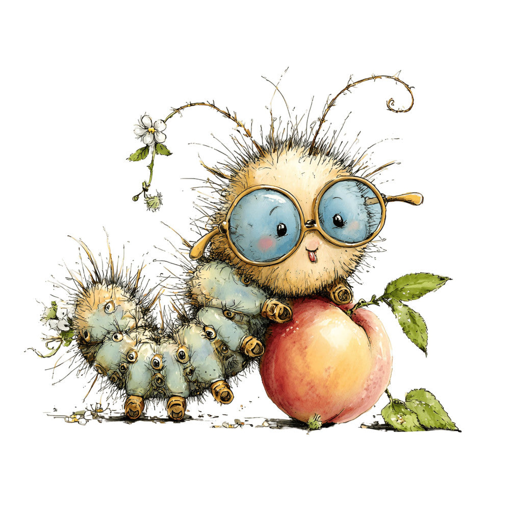 Whimsical Caterpillar Fabric Panel 12