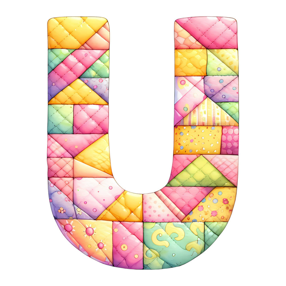 Pink Patchwork Alphabet Fabric Panel 32 – FabricMegaStore.com