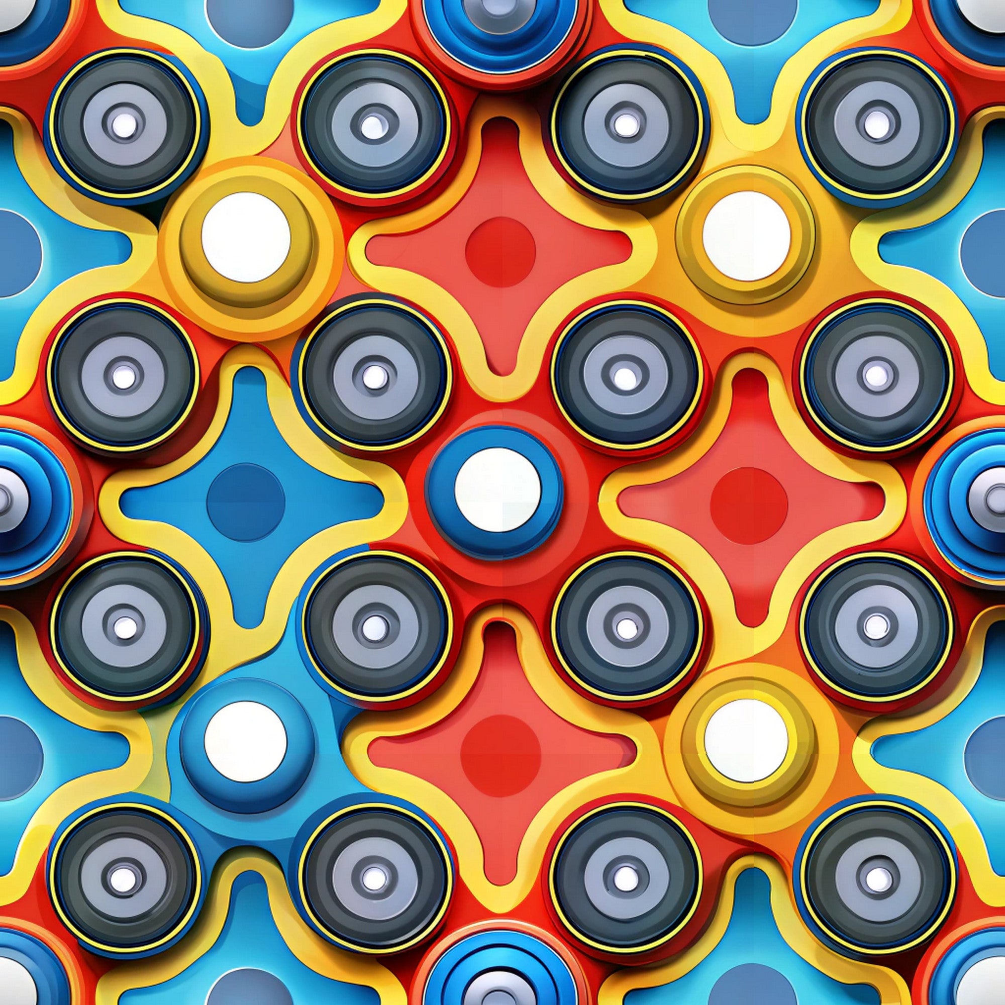 Fidget Spinner Pattern Colorful Fidget Spinner Pattern 3 Quilting Cotton Fabric ...
