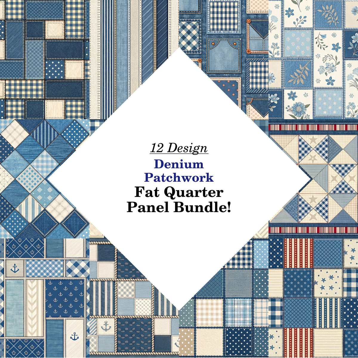 Denium Patchwork Fat Quarter Bundle