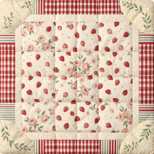 Strawberry Patchwork Fabric Panel 14