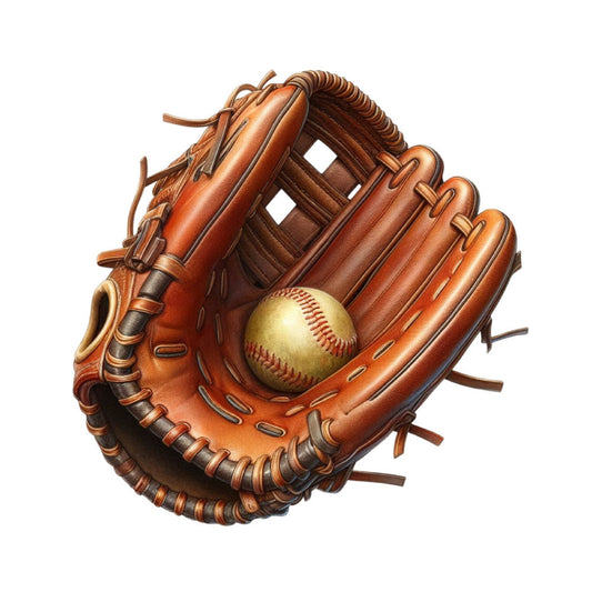 Watercolor Softball Fabric Panel 12