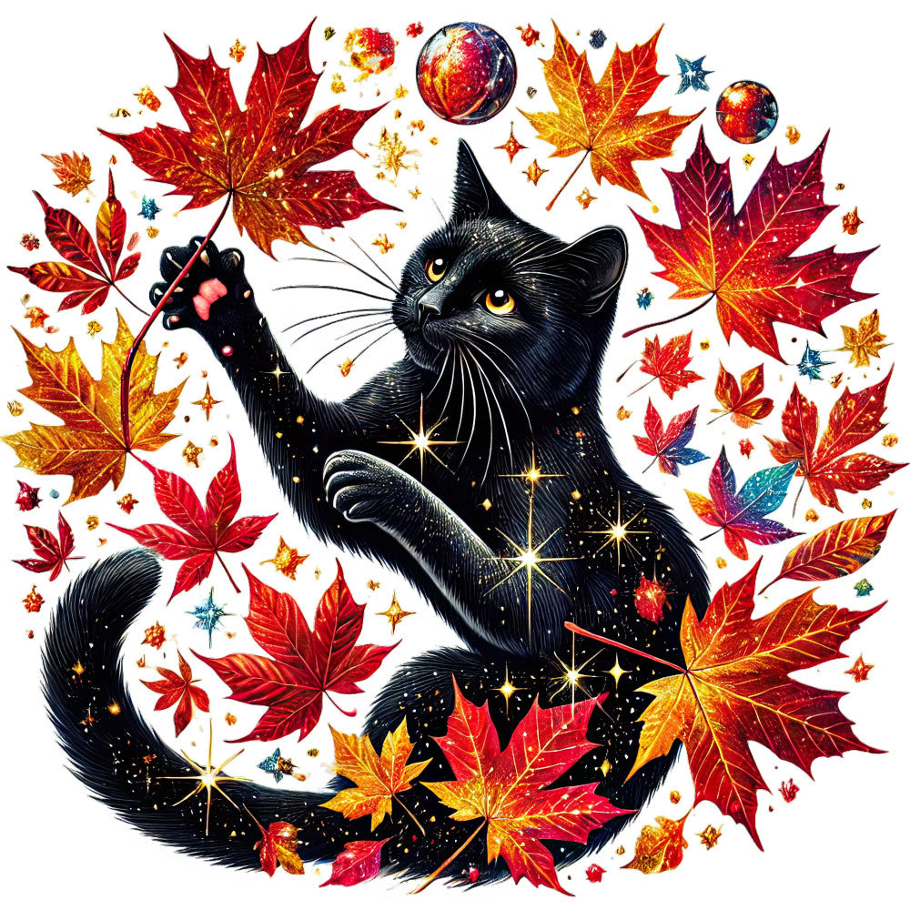 Autumn Cats Fabric Panel 70