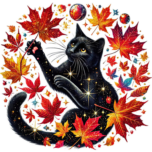 Autumn Cats Fabric Panel 70