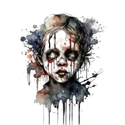 Creepy Halloween Horror Fabric Panel 32