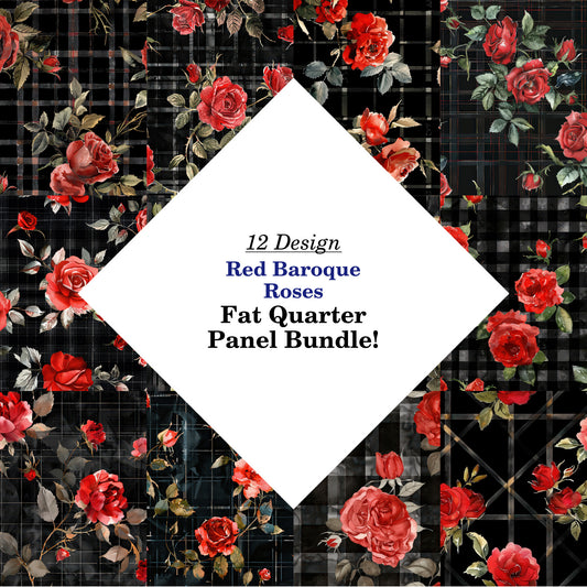 Red Baroque Roses Fat Quarter Bundle