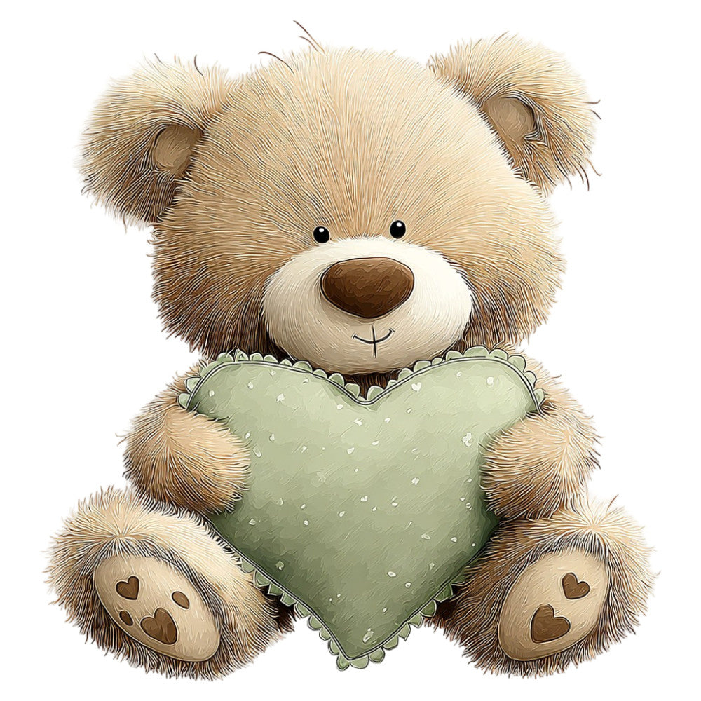 Watercolor Teddy Bear Fabric Panel 1