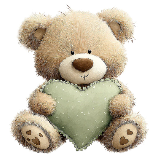 Watercolor Teddy Bear Fabric Panel 1