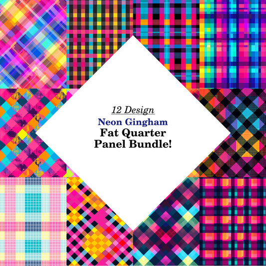 Neon Gingham Fat Quarter Bundle