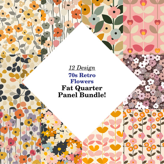 70s Retro Flowers Fat Quarter Bundle