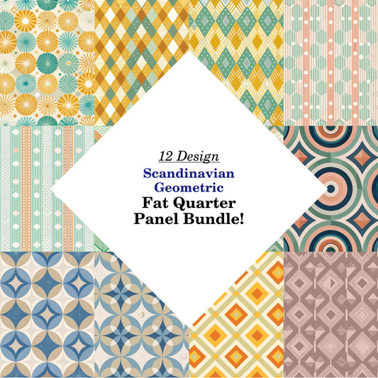 Scandinavian Geometric Fat Quarter Bundle