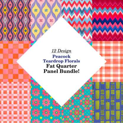 Peacock Teardrop Florals Fat Quarter Bundle