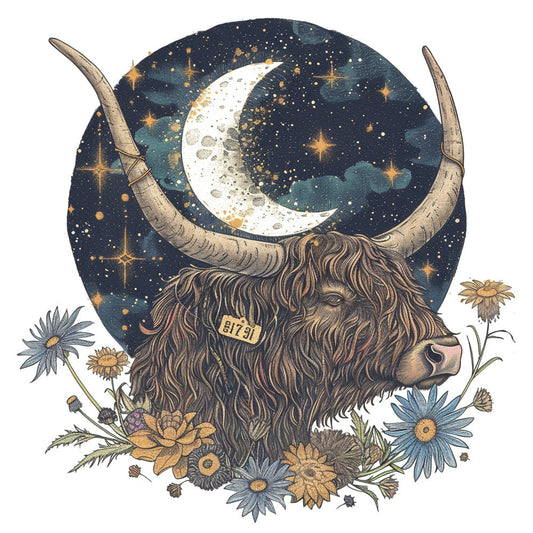 Highland Cows Art Fabric Panel 6