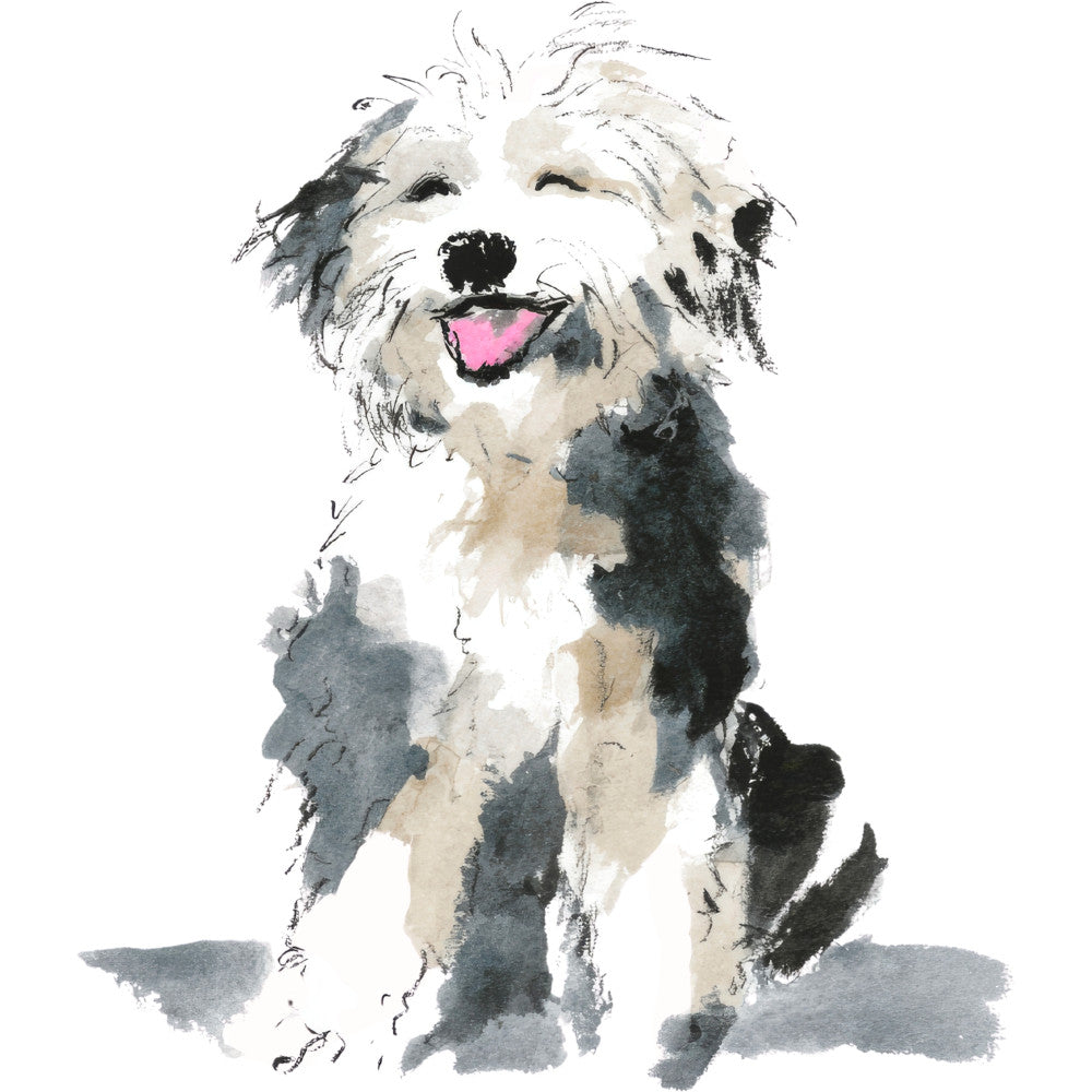 Handdrawn Doodle Dog Fabric Panel 51