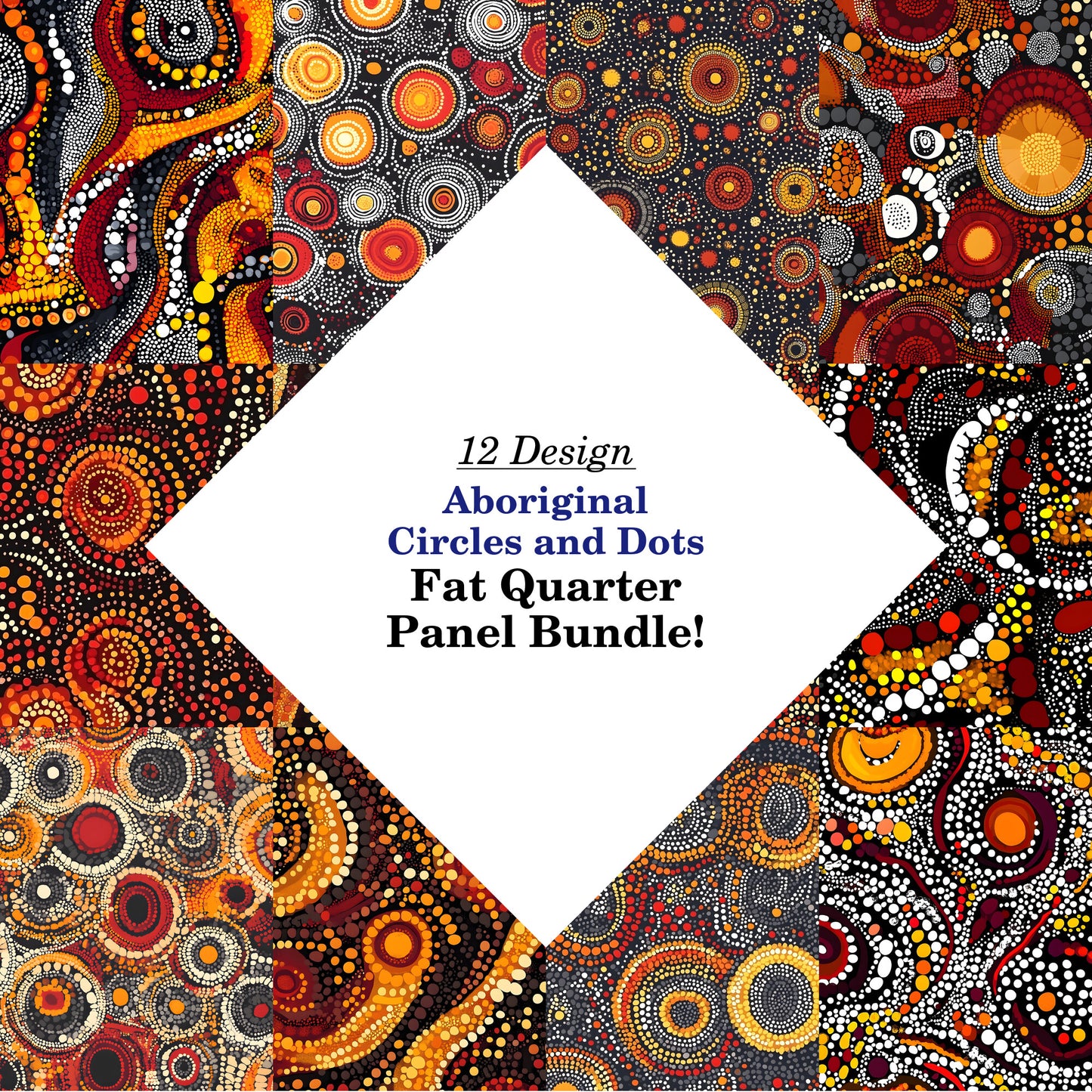 Aboriginal Circles and Dots Fat Quarter Bundle