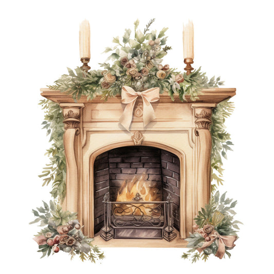 Antique Christmas Fabric Panel 16