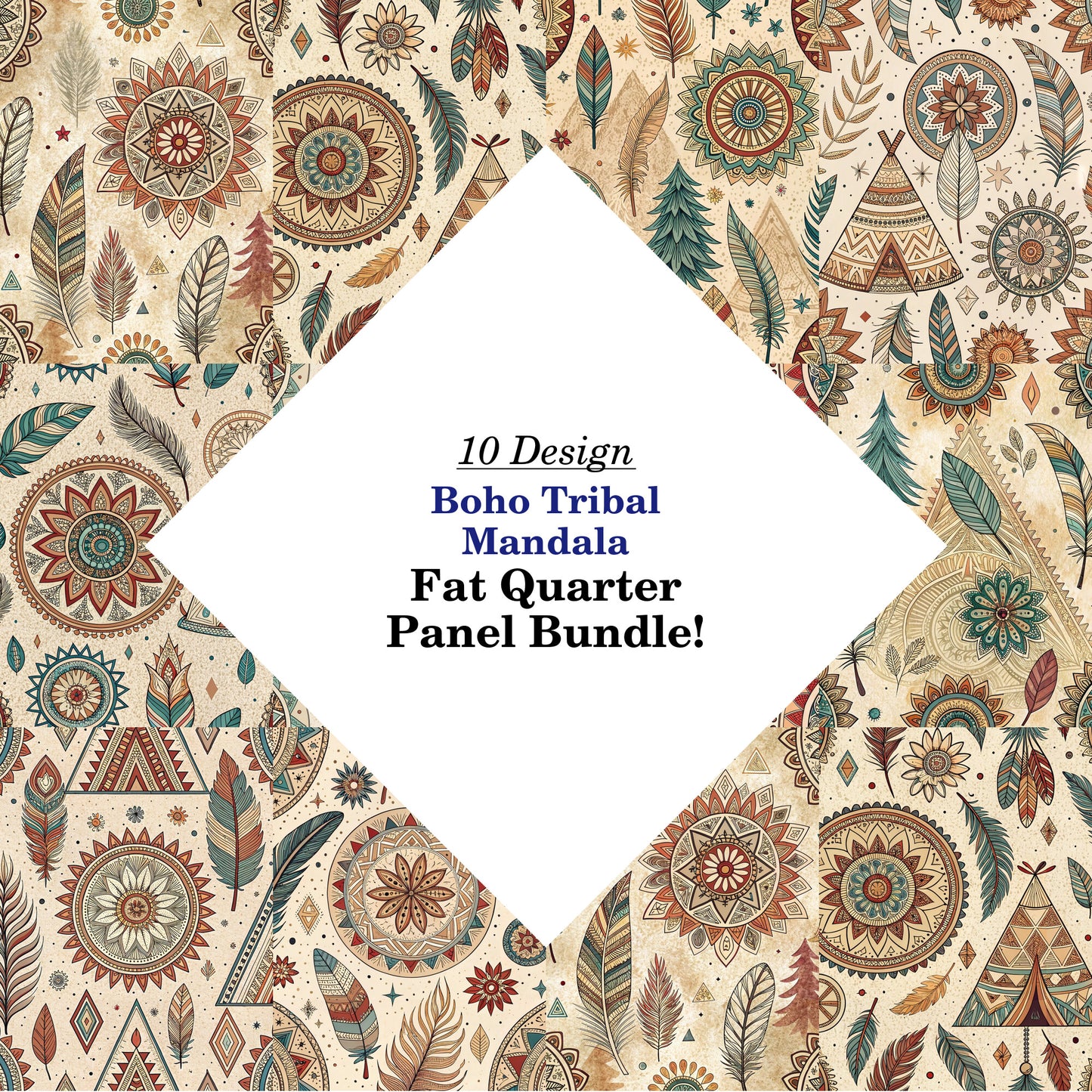 Boho Tribal Mandala Fat Quarter Bundle