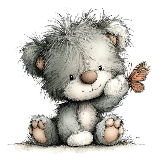 Whimsical Summer Teddy Bear Fabric Panel 33
