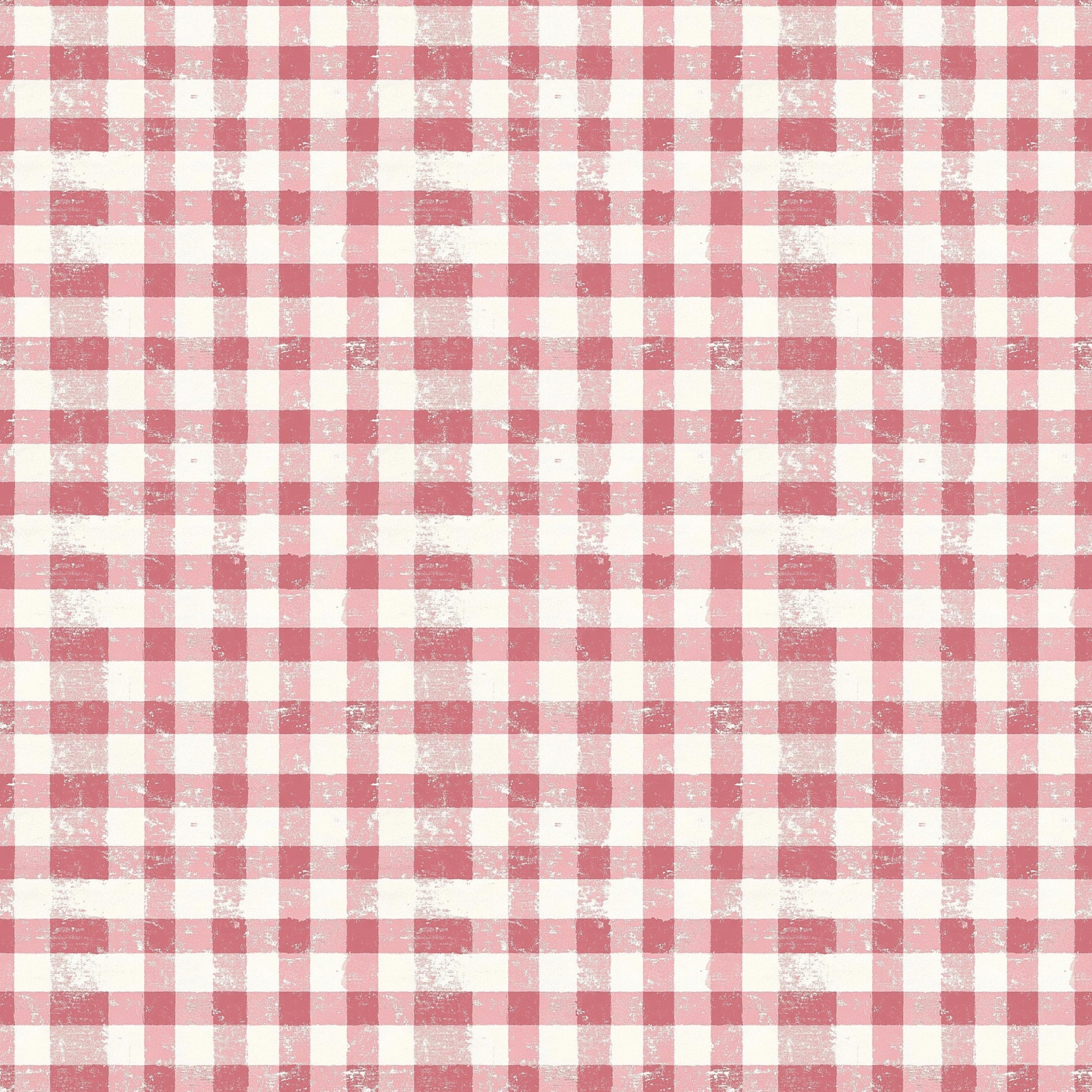 vintage pink, dusty rose, cream, ivory, gingham pattern, checkered design, distressed texture, weathered finish, quilting cotton, fabric panel, rustic charm, shabby chic, cottage style, aged appearance, faded colors, plaid weave, crafting material, sewing fabric, nostalgic mood, soft pastels