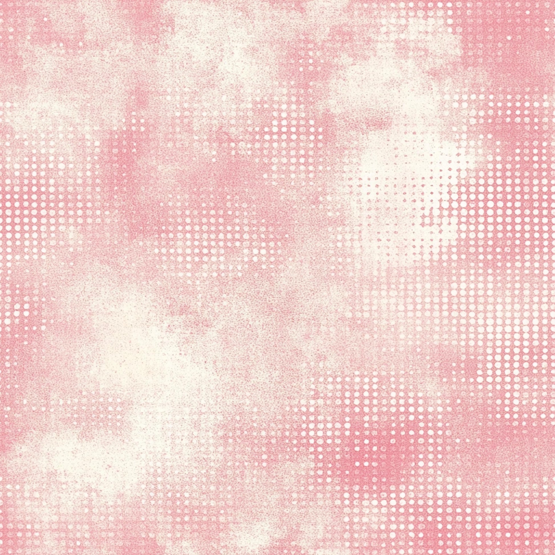 vintage pink, blush pink, cream, ivory, halftone dots, distressed texture, weathered pattern, grunge effect, faded aesthetic, retro style, quilting cotton, fabric panel, soft pastels, muted tones, abstract design, textured background, crafting material, sewing fabric, nostalgic mood