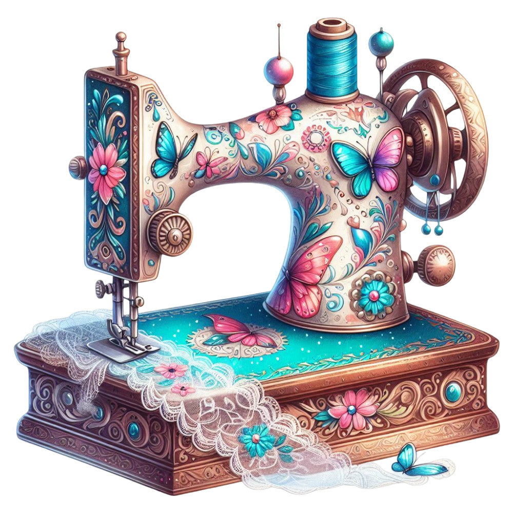 Vintage Sewing Machine Fabric Panel 10
