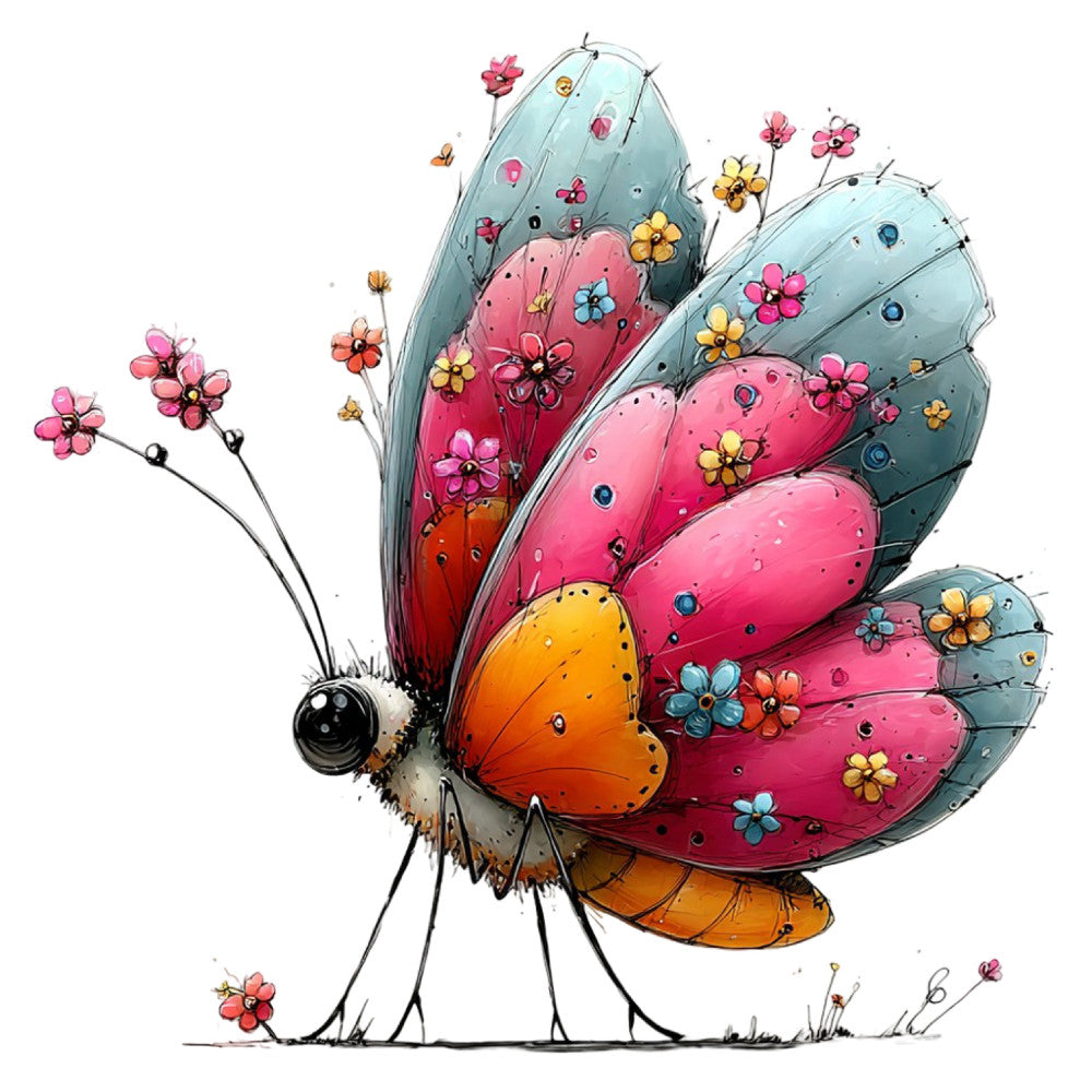 Whimsical Summer Butterfly Fabric Panel 26