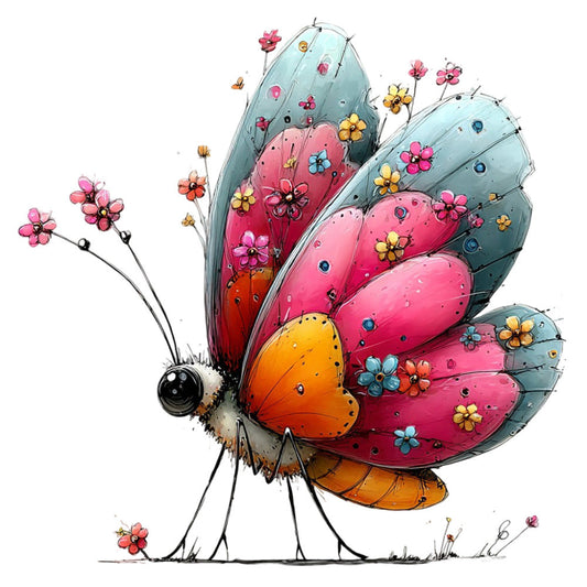 Whimsical Summer Butterfly Fabric Panel 26