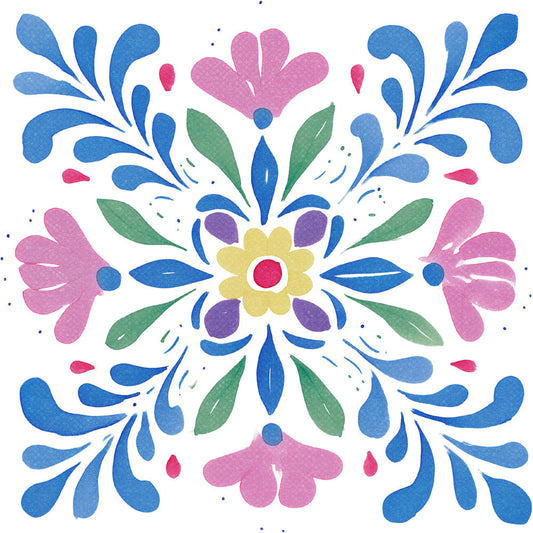 Floral Kaleidoscope Fabric Panel 44