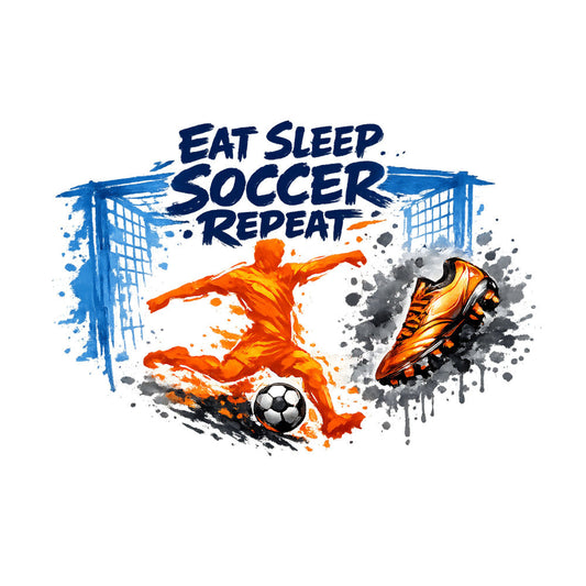 Eat Sleep Soccer Repeat Fabric Panel 3