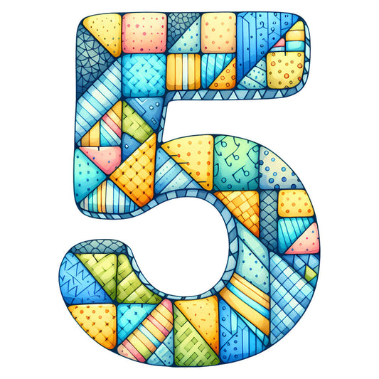 Blue Patchwork Alphabet Fabric Panel 47