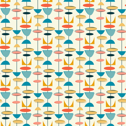 1950s Atomic Age Pattern 8 Quilting Cotton Fabric
