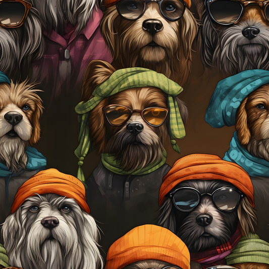 Daily Deal: Dog Close Ups Pattern 4 Quilting Cotton Fabric - 45" x 3 Yards"