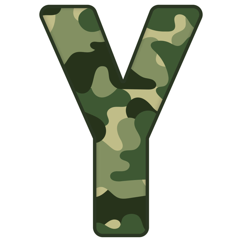 Green Camo Alphabet Fabric Panel 17