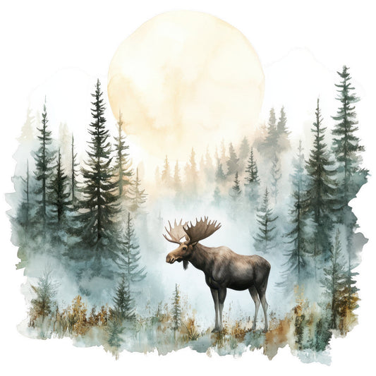 Moose Scene Fabric Panel 16