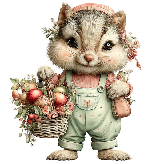 Summer Fruit Basket Animals Fabric Panel 14