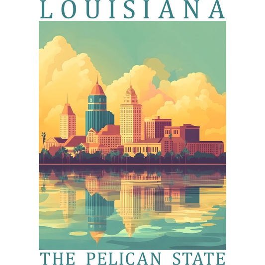 US State Poster Fabric Panel 28