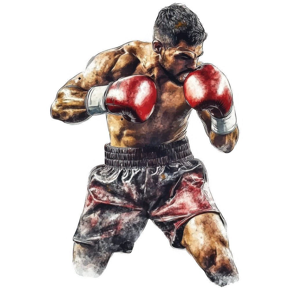 Watercolor Boxing Fabric Panel 8