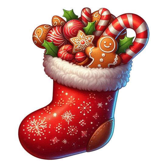 Cartoon Christmas Stockings Fabric Panel 18
